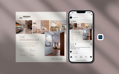 Szablon postu na Instagramie nowoczesnej nieruchomości