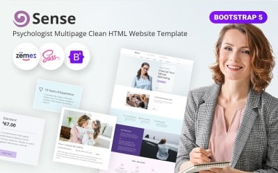 Sense – адаптивний шаблон веб-сайту HTML5 Bootstrap для психолога