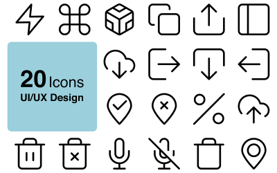 Basis Ui-pictogrammen set-1 ontwerp