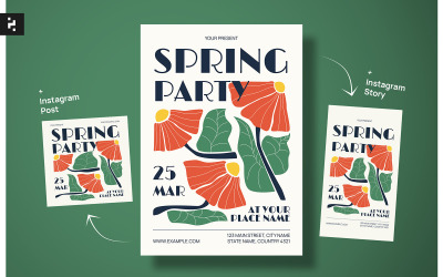 Kreativer Frühlingsparty-Flyer