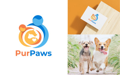 Plantilla de diseño de logotipo Purpaws de tienda de mascotas