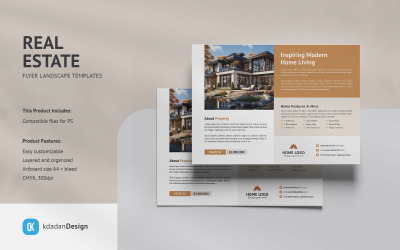 Vastgoed Flyer Landschap PSD-ontwerpsjablonen Vol 082