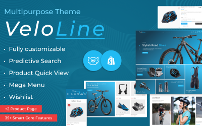 VeloLine - Sport, cyklar, resor, Moto Shopify 2.0 Store