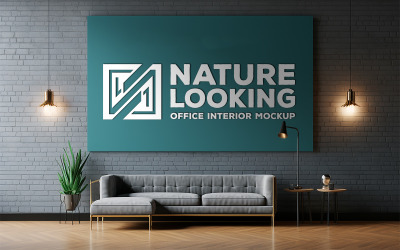 Interior board mockup | board mockup on brick wall
