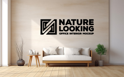 Makieta logo na luksusowej ścianie | Luksusowa makieta ścienna | makieta logo premium | luksusowa biała makieta wnętrza
