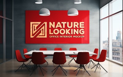 Meeting board mockup | office red board mockup | office meeting board mockup
