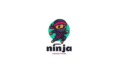 Ninja Maskot Karikatür Logosu 2