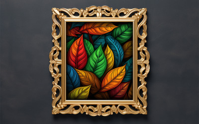 Photo frame mockup on brick wall