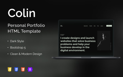 Colin – Modello di pagina di destinazione del portfolio personale