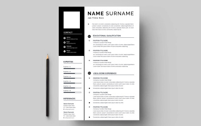 Creative resume cv template design with clean and modern style