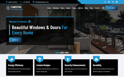 Fanestra - HTML5-шаблон веб-сайта по услугам окон и дверей