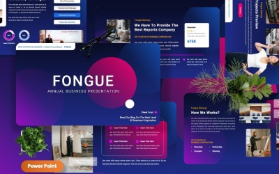Fongue - річний бізнес шаблон Powerpoint