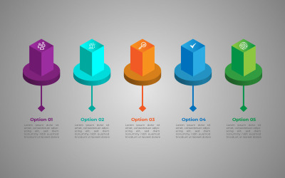 3D-Stil Vektor-Infografik-Elementdesign.
