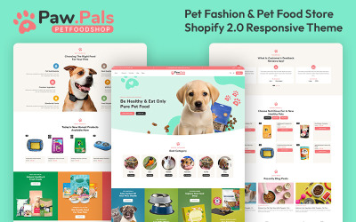 Pawpals - 宠物食品和宠物营养品商店多用途 Shopify 2.0 响应式主题