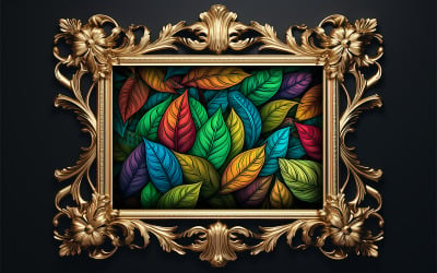 Photo frame mockup | golden photo frame mockup