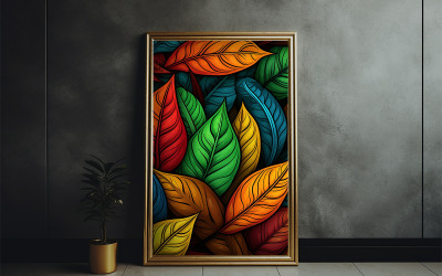 Picture frame mockup | photo frame mockup on textured wall | vintage photo frame