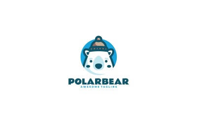 Polar Bear Hat Mascot Cartoon Logo 1