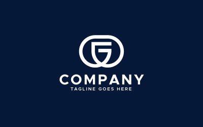 GG levél minimális logó tervezősablon
