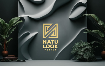 Logo Mockup | logo mockup on the geometric wall