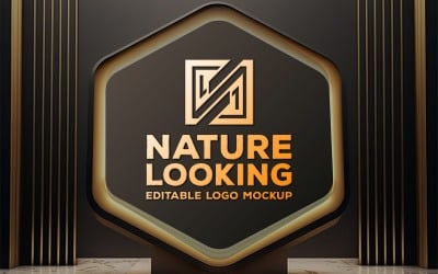 Luxury Frame Logo Mockup | geometric wall mockup | sign mockup