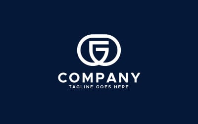 Modello di design minimale del logo lettera GG