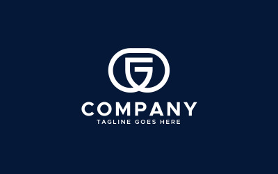 Modello di design minimale del logo lettera GG