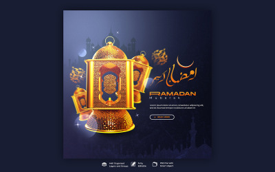 Ramadan Kareem inläggsmall för sociala medier