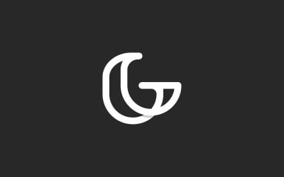 Szablon projektu logo sztuki linii litery G