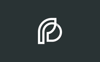 Буква P leaf шаблон оформлення логотипу