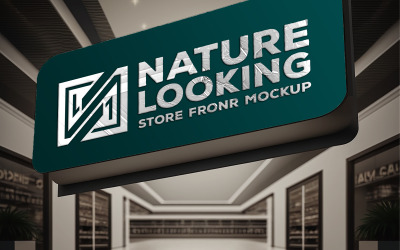 Centro commerciale Billbord Mockup | mockup di cartellone pubblicitario frontale del negozio | Centro commerciale all&amp;#39;aperto Billbord Mockup