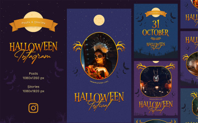 Halloween Instagram-inlägg och berättelser
