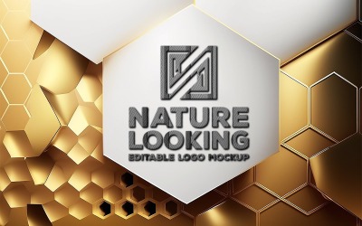 Logo mockup on polygon board | sign logo mockup
