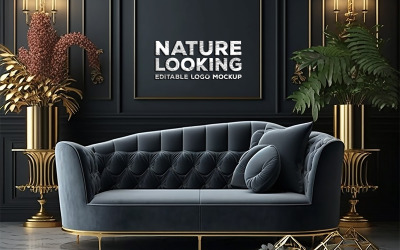 Mockup del logo interno | mockup di cartello sul soggiorno