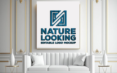 Mockup logo lavagna bianca | modello interno bianco | mockup di soggiorno bianco di lusso