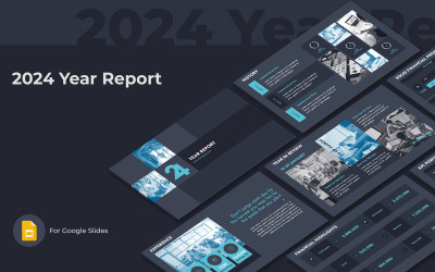 Modello di presentazione di Presentazioni Google per il rapporto dell&amp;#39;anno 2024