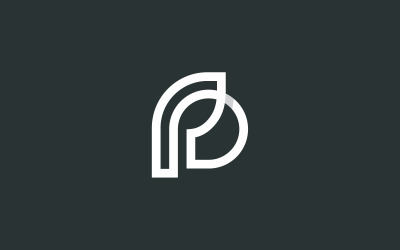 Modello di progettazione del logo della foglia della lettera P