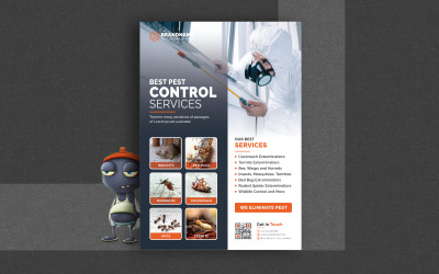Ongediertebestrijding Service Flyer, moderne ongediertepreventie Service Flyer Design vector grafische illustratie