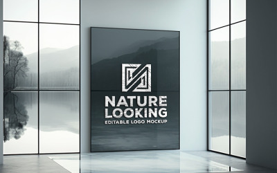 Premium Glass Wall Mockup | interior Glass wall Mockup | Glass Building board Mockup
