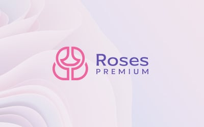 Rose outline logo design template