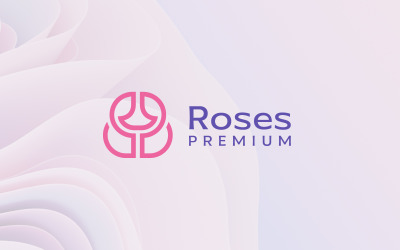 Rose-Umriss-Logo-Design-Vorlage