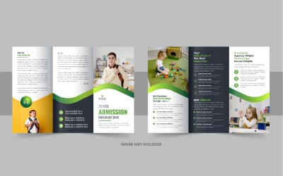 School Admission Trifold Brochure, Kids school admission trifold brochure template design layout