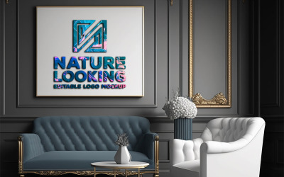 White board mockup | interior White board mockup | colorful logo mockup on white board
