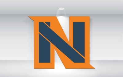 现代字母 N 标志模板矢量