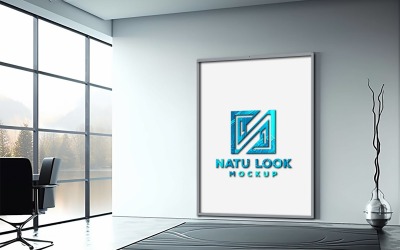 Glass building Mockup | white board mockup on glass building | glass building interior board mockup