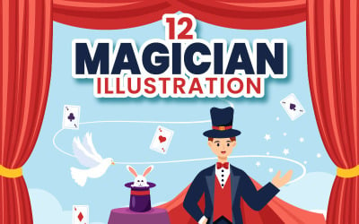 12 Magiker Illusionist Illustration
