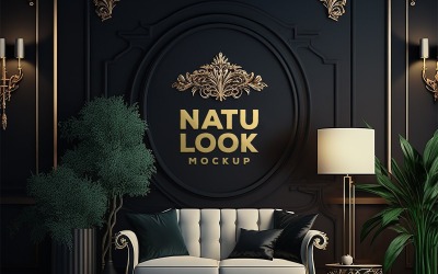 Logo Mockup | Interior Mockup | living room mockup | board mockup on the living room