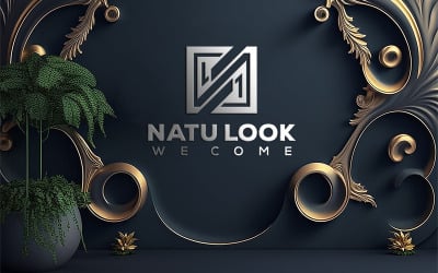 Logo Mockup | logo mockup on the geometric frame