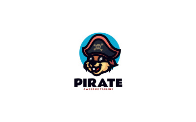 Piraten-Biber-Maskottchen-Cartoon-Logo