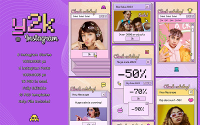 Y2K Instagram-inlägg och berättelser