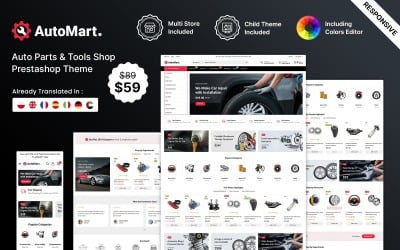 AutoMart - Магазин автозапчастей и инструментов PrestaShop тема